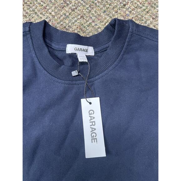 Garage Pullover Chopped Crew Sweater Women’s XXS/XS Soft Terry Blue NWT - Picture 3 of 10